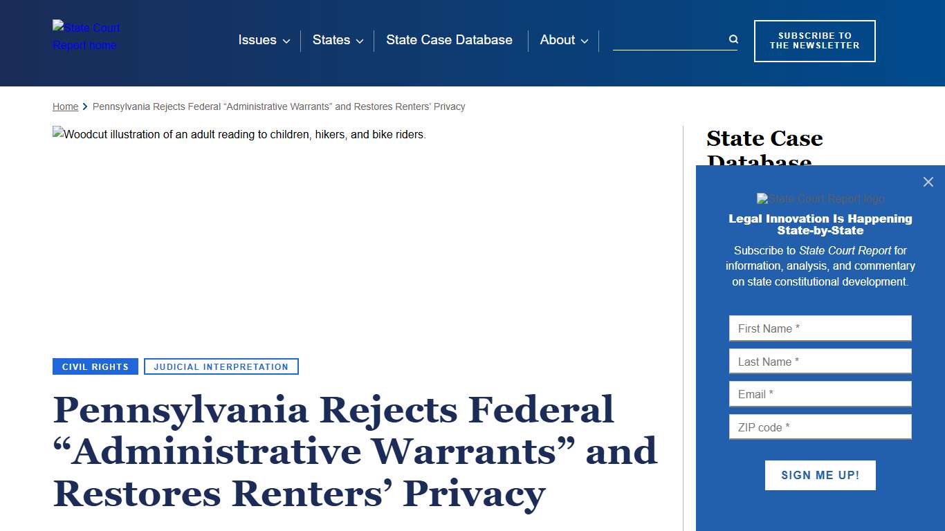 Pennsylvania Rejects Federal “Administrative Warrants” and Restores Renters’ Privacy State Court Report